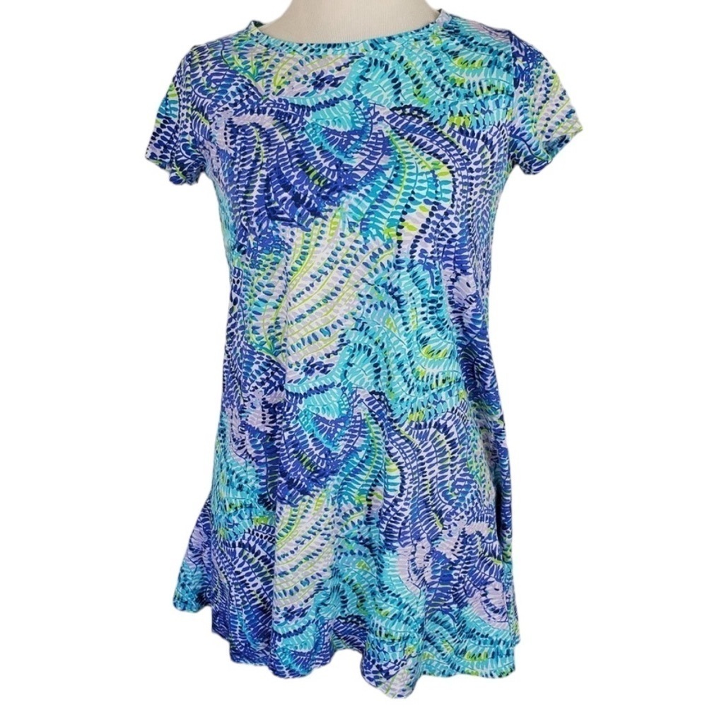 Lilly Pulitzer Girl's Blue Mara Fantasea Swing Dress Size Medium 6-7